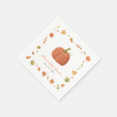 Elegante Autumn Pumpkin Baby Shower Napkins Serviette (Ecke)