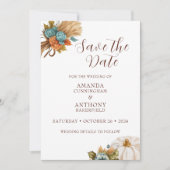 Elegante Autumn Pumpkin Hochzeit im Herbst Save th Save The Date (Vorderseite)