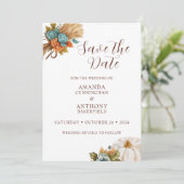 Elegante Autumn Pumpkin Hochzeit im Herbst Save th Save The Date (Stehend Vorderseite)