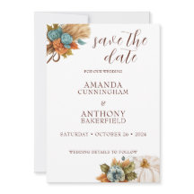 Elegante Autumn Pumpkin Save the Date Card