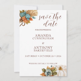 Elegante Autumn Pumpkin Save the Date Card