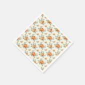 Elegante Autumn Pumpkin und Eucalyptus Watercolor Serviette (Ecke)