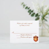 Elegante Autumnal Acorn Response Card RSVP Karte (Stehend Vorderseite)