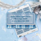 Elegante Azul Etiqueta de Dirección Navideña Adressaufkleber