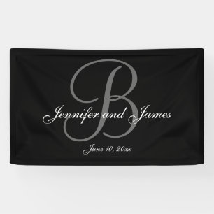 Elegante b-Monogramm-Hochzeits-Fahne Banner