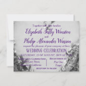 Elegante B&W Blume Rustikale Holzverheiratung (Rückseite)