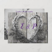 Elegante B&W Blume Rustikale Holzverheiratung (Vorne/Hinten)