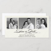 Elegante B&W-Fotocollage Hochzeit speichern Sie da Save The Date (Vorne/Hinten)