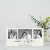 Elegante B&W-Fotocollage Hochzeit speichern Sie da Save The Date (Stehend Vorderseite)