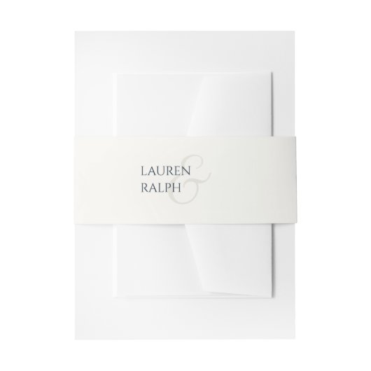 Elegante B&W Minimalistische Skripthochzeit Einladungsbanderole (Vorderseite Beispiel)