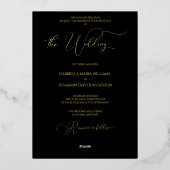 Elegante B&W Wedding Tux & Dress Formal Wedding Folieneinladung (Rückseite)