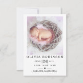 Elegante Baby Birth Announcement Card Ankündigung (Vorderseite)