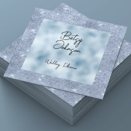 Elegante Baby Blue Glitzer and Foil Business Card