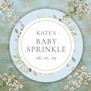 Elegante Baby Boy Sprinkle Grünpflanzen Runder Aufkleber