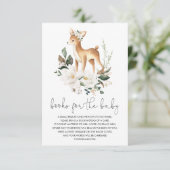 Elegante Baby Deer Magnolia Flora Buch Begleitkarte (Stehend Vorderseite)