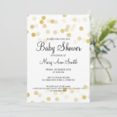 Elegante Baby Dusche Imitate Gold Foil Glitzer Lig Einladung (Stehend Vorderseite)