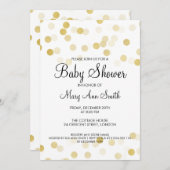 Elegante Baby Dusche Imitate Gold Foil Glitzer Lig Einladung (Vorne/Hinten)