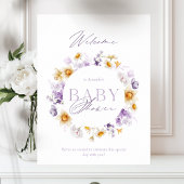 Elegante Baby-Dusche Willkommen Poster