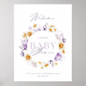 Elegante Baby-Dusche Willkommen Poster (Vorne)