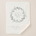 Elegante Baby Laurel Wreath Monogram Baby Statats Sherpadecke<br><div class="desc">Wenn Sie weitere Anpassungen benötigen,  schreiben Sie mir bitte an yellowfebstudio@gmail.com.</div>