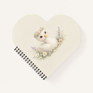 Elegante Baby-Schwan-Wildblumen-Aquarell-Papeterie Notizblock