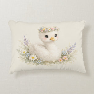 Elegante Baby-Schwan-Wildblumen-Wasserfarben-Papet Dekokissen