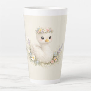Elegante Baby-Schwan-Wildblumen-Wasserfarben-Papet Milchtasse