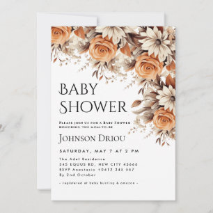 Elegante Baby-Shower-Einladung mit Blumenmuster Einladung
