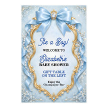 Elegante Baby Shower für Jungen mit pastellblauer