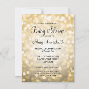 Elegante Baby Shower Gold Glitzer Lights Einladung