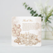 Elegante Baby Shower-Karte in Braun und Pastell Dankeskarte (Stehend Vorderseite)