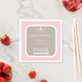 Elegante Baby-Shower-Kinderparty mit Kronleuchter Serviette