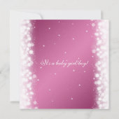 Elegante Baby Shower Magic Sparkle Pink Einladung (Rückseite)