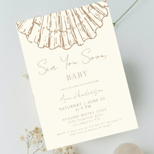Elegante Baby Shower Muschel Meer Sehen Uns Bald Einladung