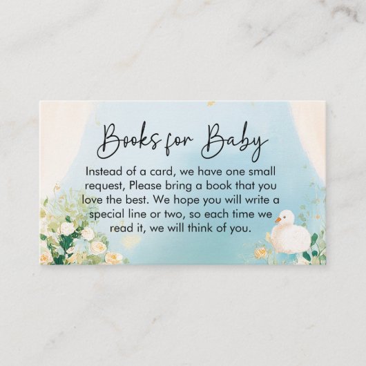 Elegante Babyduschbücher für Kinder Begleitkarte (Vorderseite)