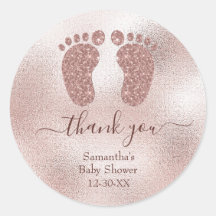 Elegante Babydusche Blush Pink Baby Feet Vielen Da