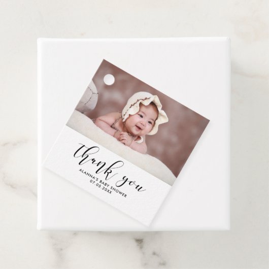 Elegante Babydusche danke Geschenkanhänger (Beispiel)