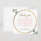 Elegante Babydusche Danke Karte (Vorne/Hinten)