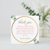 Elegante Babydusche Danke Karte (Stehend Vorderseite)