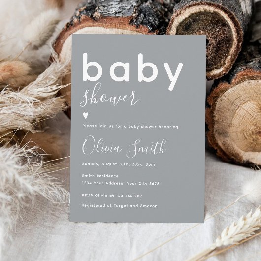 Elegante Babydusche Einladung