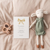 Elegante Babydusche mit gelbem Band Einladung