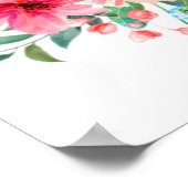 Elegante Babydusche Rosa Blume Poster (Ecke)