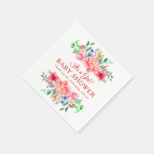 Elegante Babydusche Rosa Blume Serviette (Ecke)