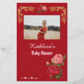 Elegante Babydusche-Wünsche für Baby-Game-Card (Rückseite)