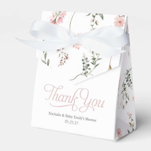 Elegante Babydusche zum Thema Wildblume Geschenkschachtel (Vorderseite)