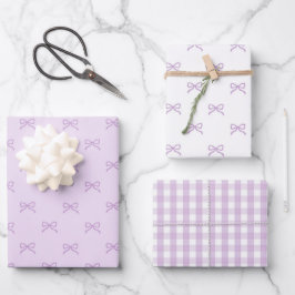 Elegante Babygirl-Baby-Party Vornehm Lila Schleife Geschenkpapier Set