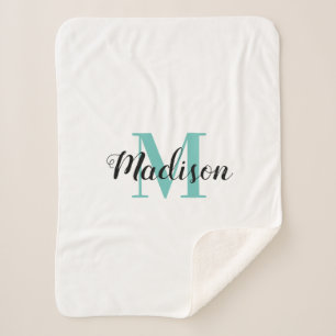 Elegante Babyname-Monogramm-Sherpa-Decken Sherpadecke