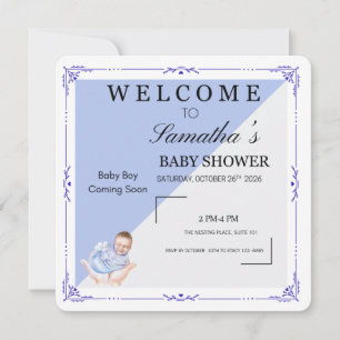Elegante Babyparty-Einladung für einen Jungen Wi Ankündigung