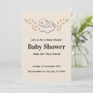 Elegante Babyparty-Einladung im modernen Boho-Stil Einladung