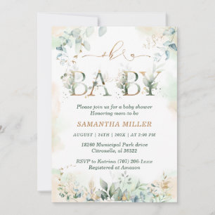Elegante Babyparty-Einladung mit Grüntönen Einladung